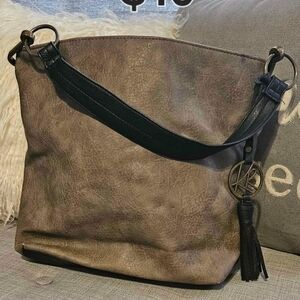 Chic Black and Brown Shoulder Bag